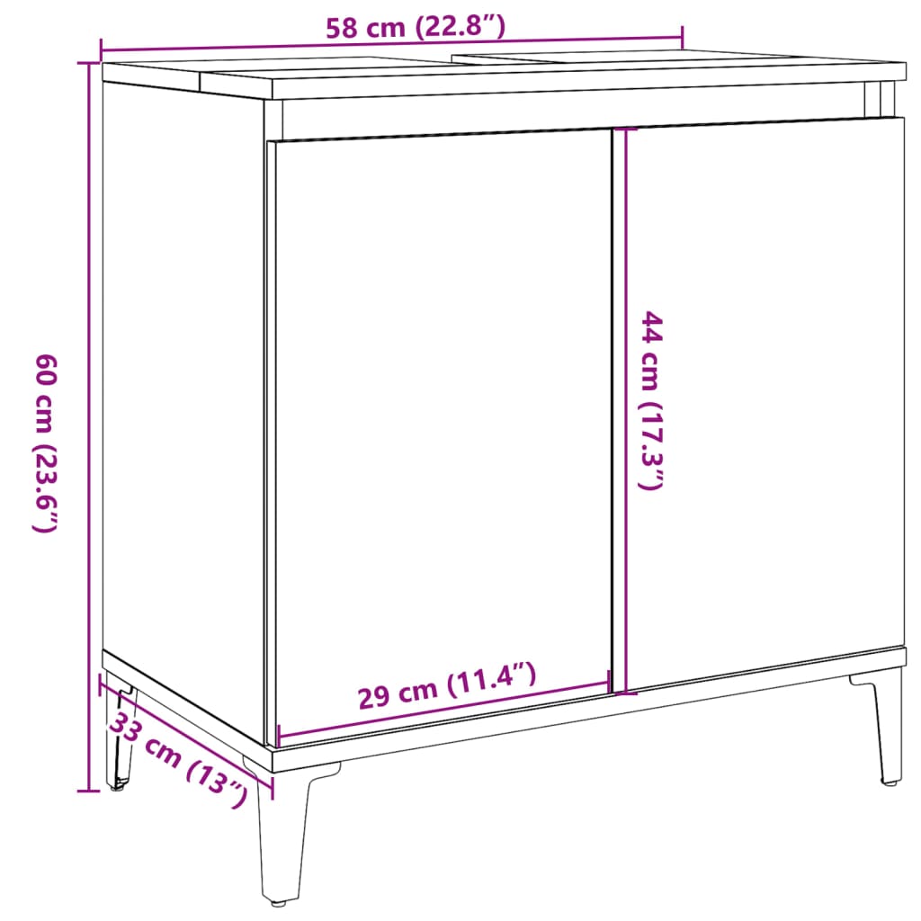 valamukapp Vana puit 58x33x60 cm Engineered Wood