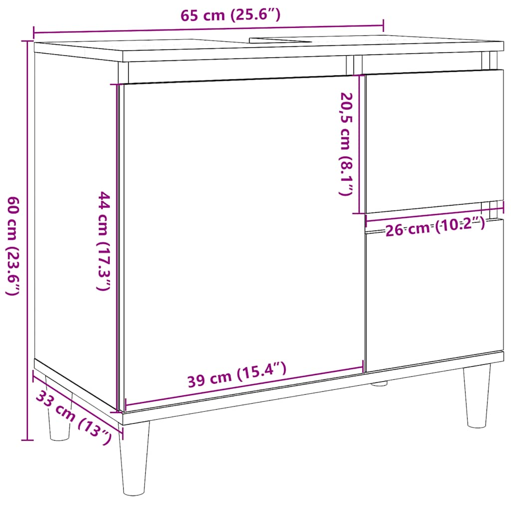 valamukapp Vana puit 65x33x60 cm Engineered Wood