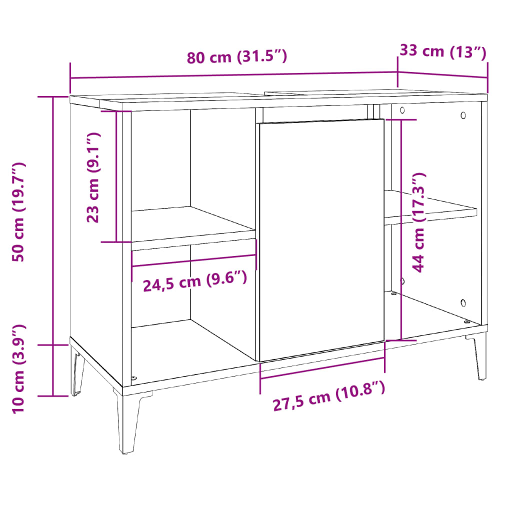 valamukapp Vana puit 80x33x60 cm Engineered Wood