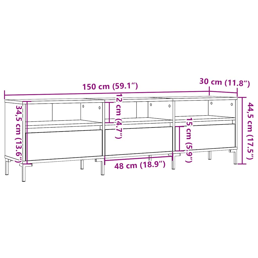 telerikapp Old Wood 150x30x44,5 cm Engineered Wood