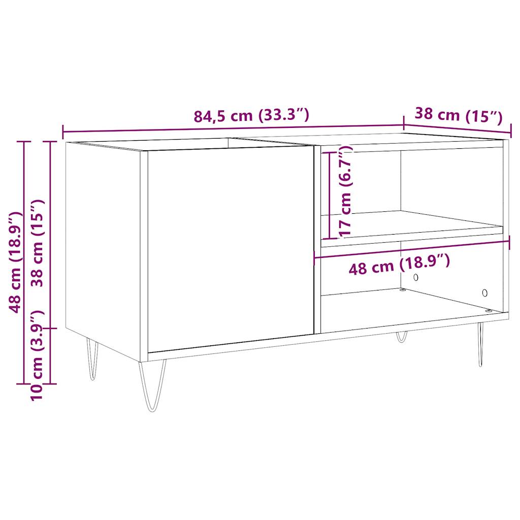 plaadikapp, vana puit, 84,5 x 38 x 48 cm, tehispuit