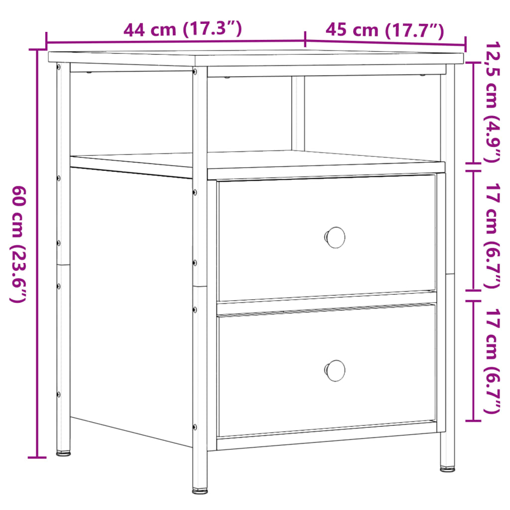 тумбочка прикроватная Artisan дуб 44x45x60 см конструкция дерево