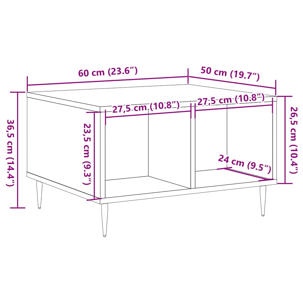 diivanilaud Old Wood 60x50x36,5 cm Engineered Wood