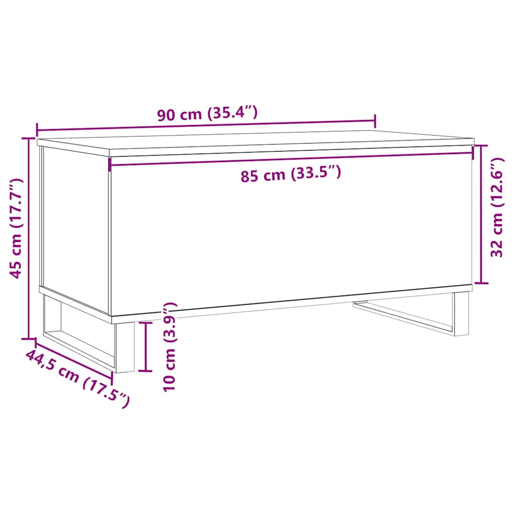 diivanilaud Artisan tamm 90x44,5x45 cm ehituspuit