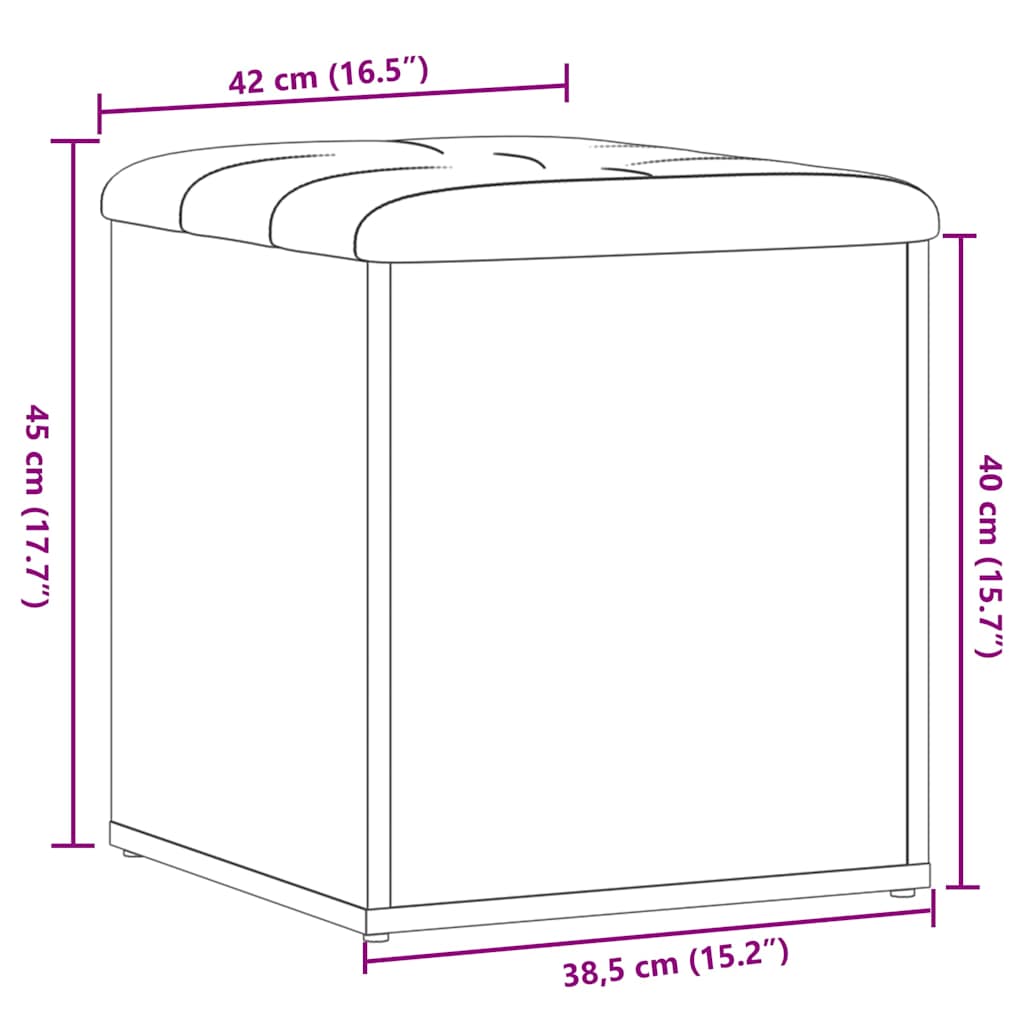 Скамья для хранения Старое дерево 42x42x45 см Техническое дерево