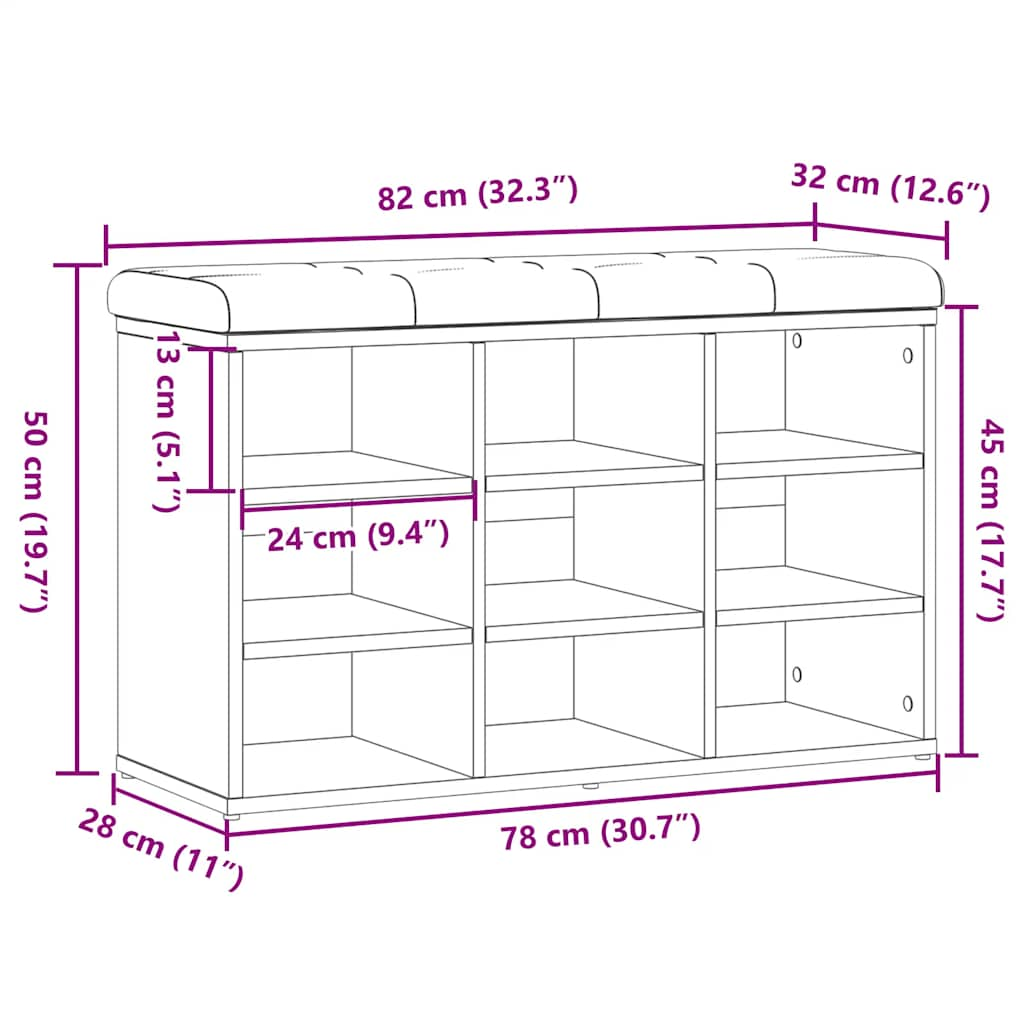 Kingapink Vana puit 82x32x50 cm Engineered Wood