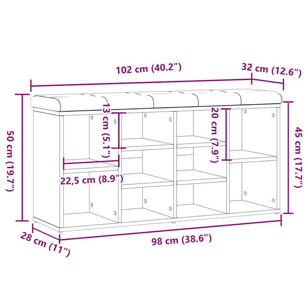 Kingapink Vana puit 102x32x50 cm Engineered Wood