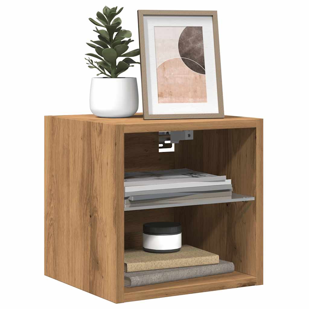 TV Seinakapid LED valgustitega 2 tk Artisan Oak 30x28,5x30 cm