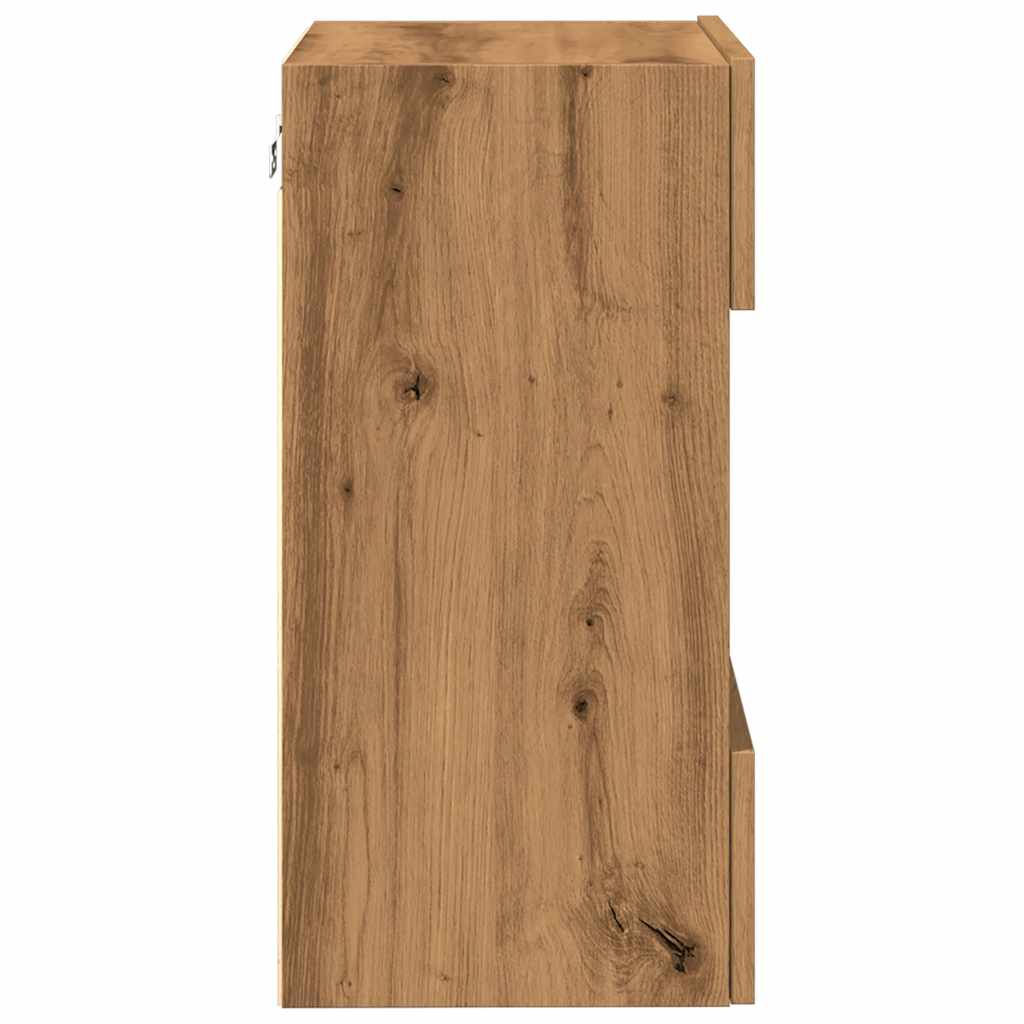 TV Seinakapid LED valgustitega 2 tk Artisan Oak 40x30x60,5 cm