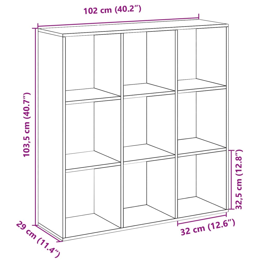 перегородка/книжный шкаф, коричневый дуб 102x29x103,5 см искусственное дерево