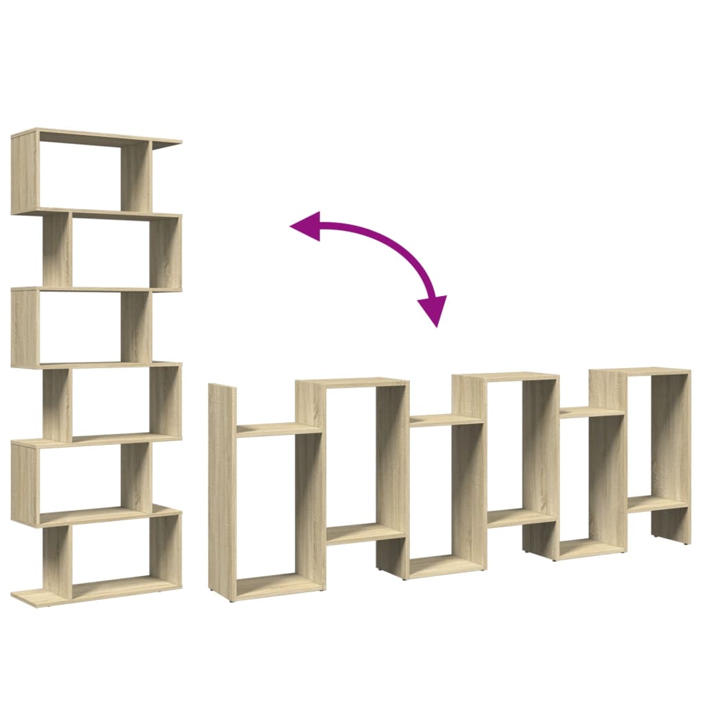 ruumijagaja 6 korrust, Sonoma tamm, 70 x 24 x 193 cm, tehispuit
