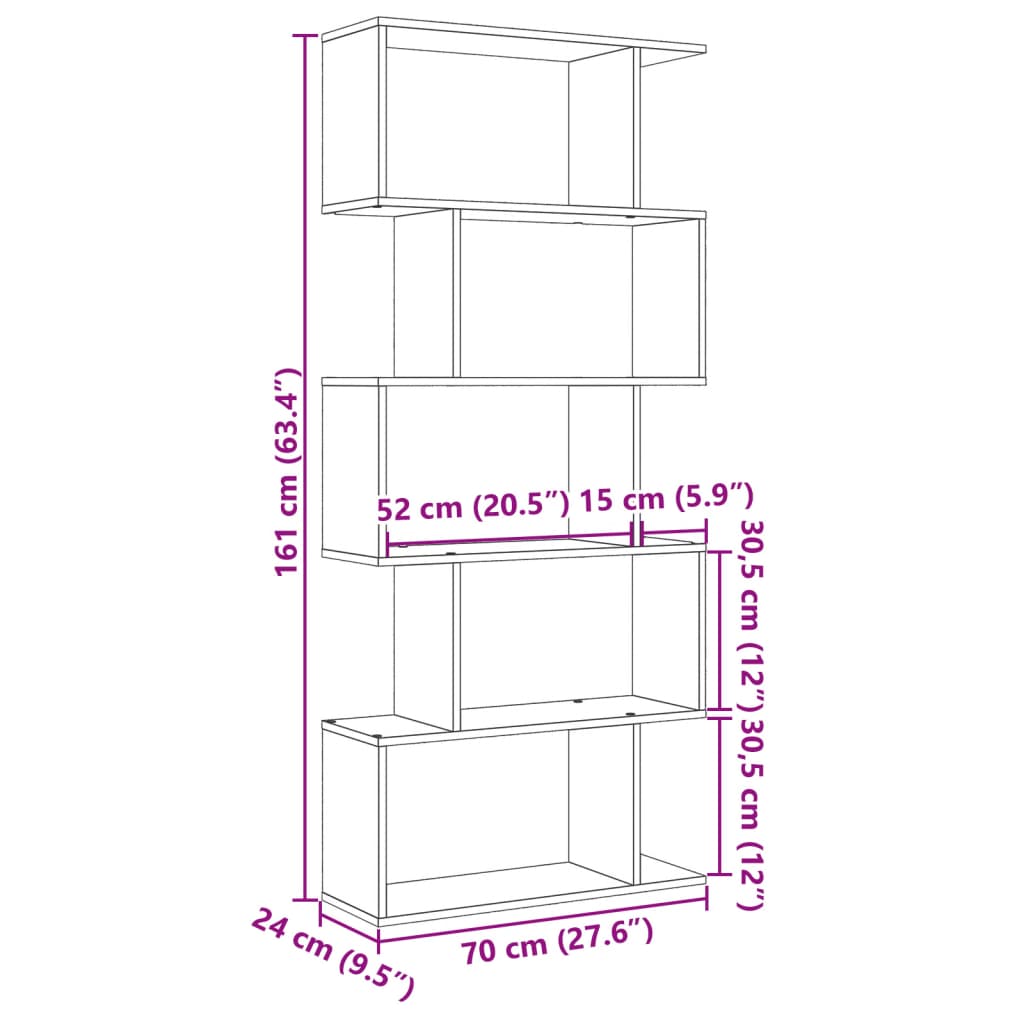 ruumijagaja 5 korrust, valge, 70 x 24 x 161 cm, tehispuit