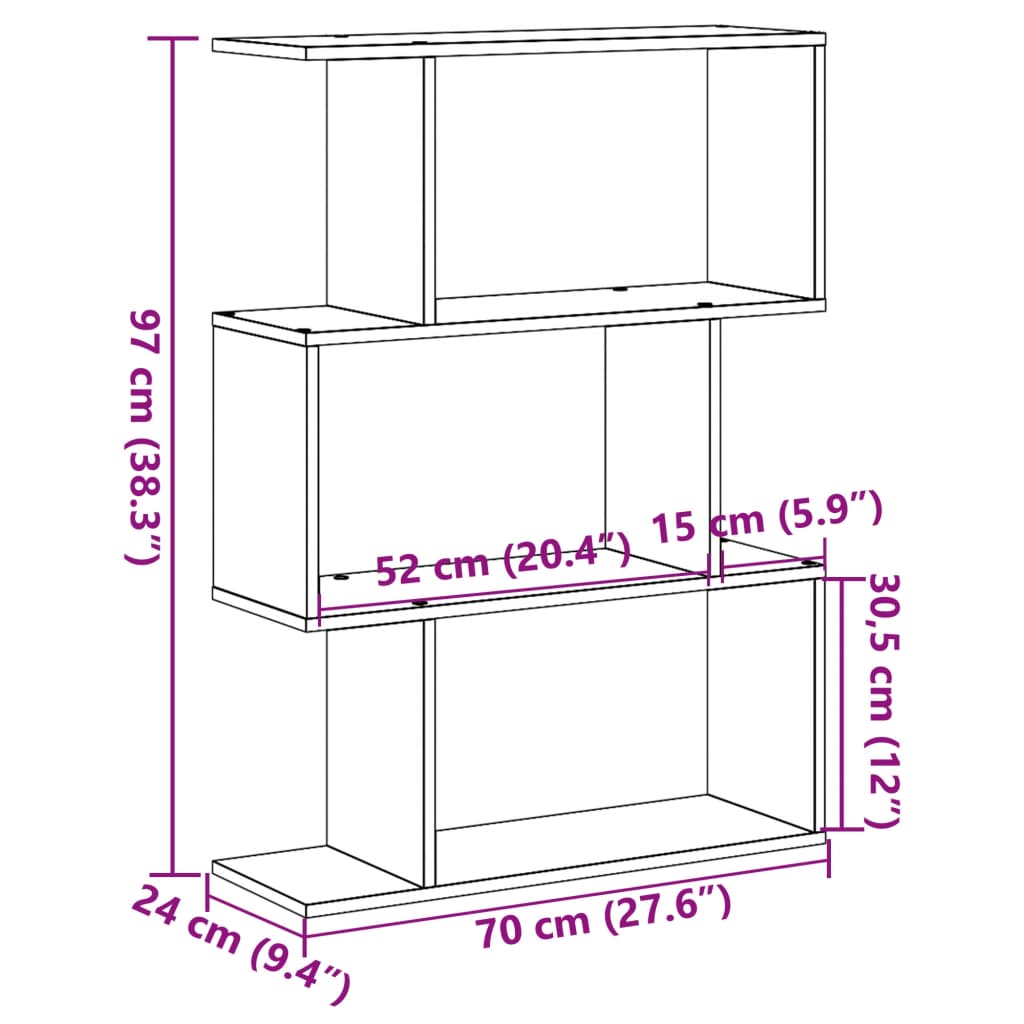 ruumijagaja 3 korrust, valge, 70x24x97 cm, tehispuit