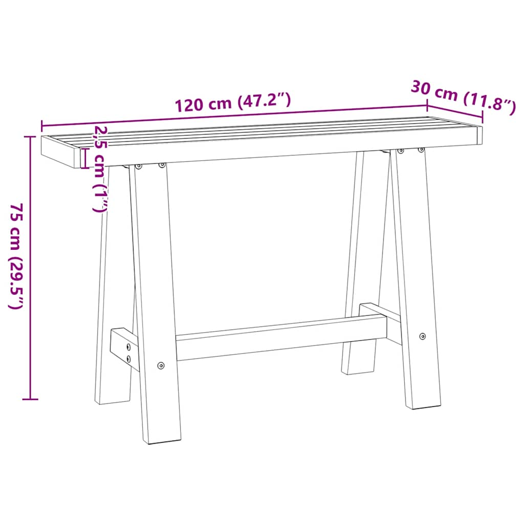 konsoollaud NOAIN A-kujulised jalad 120x30x75 cm