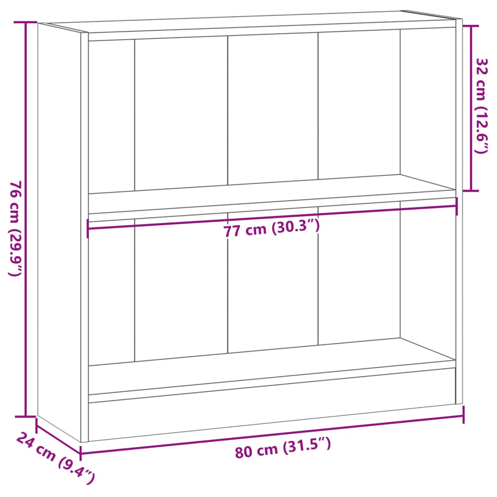 raamaturiiul, hall Sonoma tamm, 80x24x76 cm, tehispuit