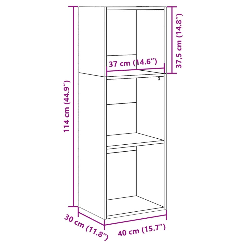 raamatualus, Sonoma tamm, 40x30x114 cm, tehispuit