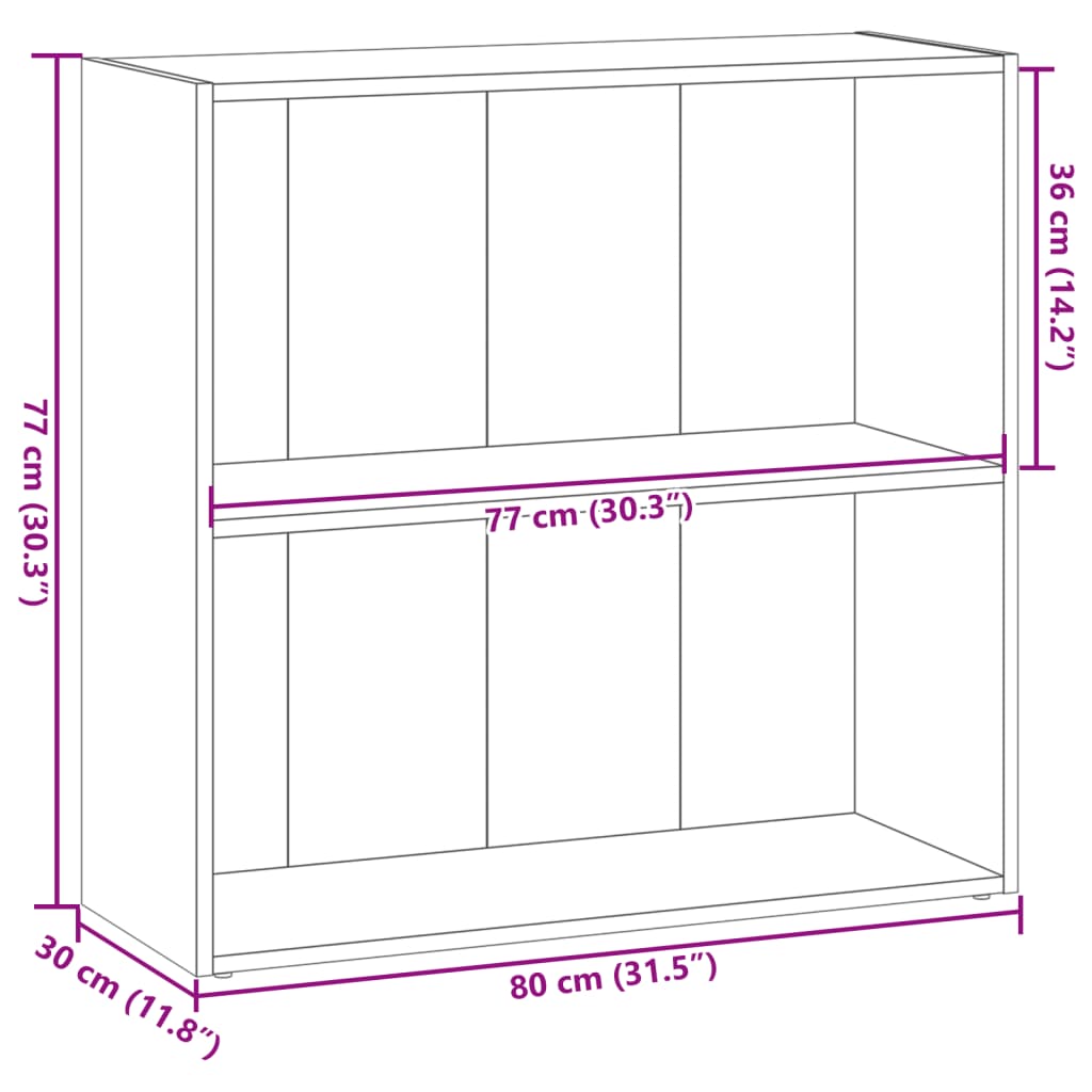 raamaturiiul, hall Sonoma tamm, 80x30x77 cm, tehispuit