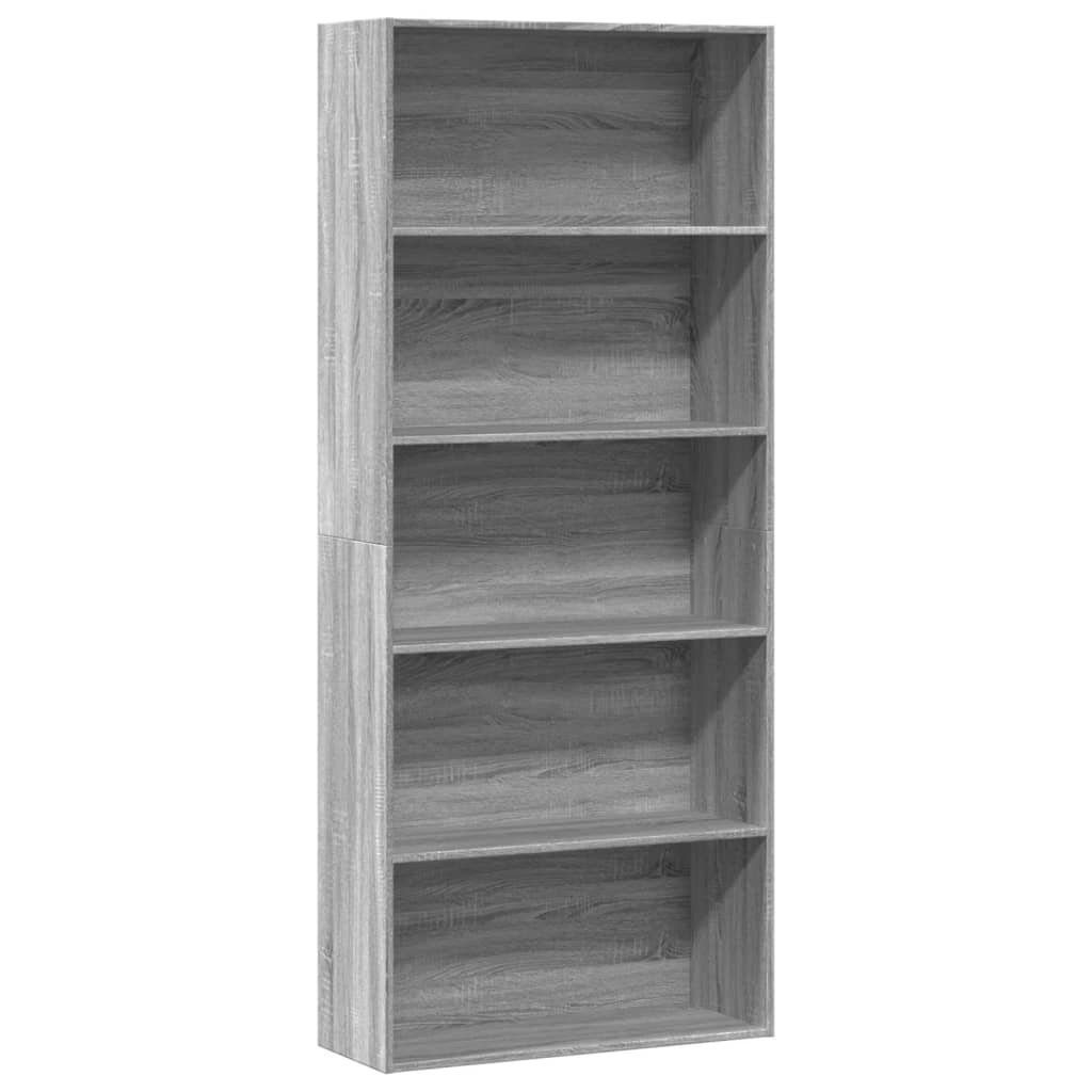 Книжный шкаф Grey Sonoma 80x30x189 см искусственное дерево