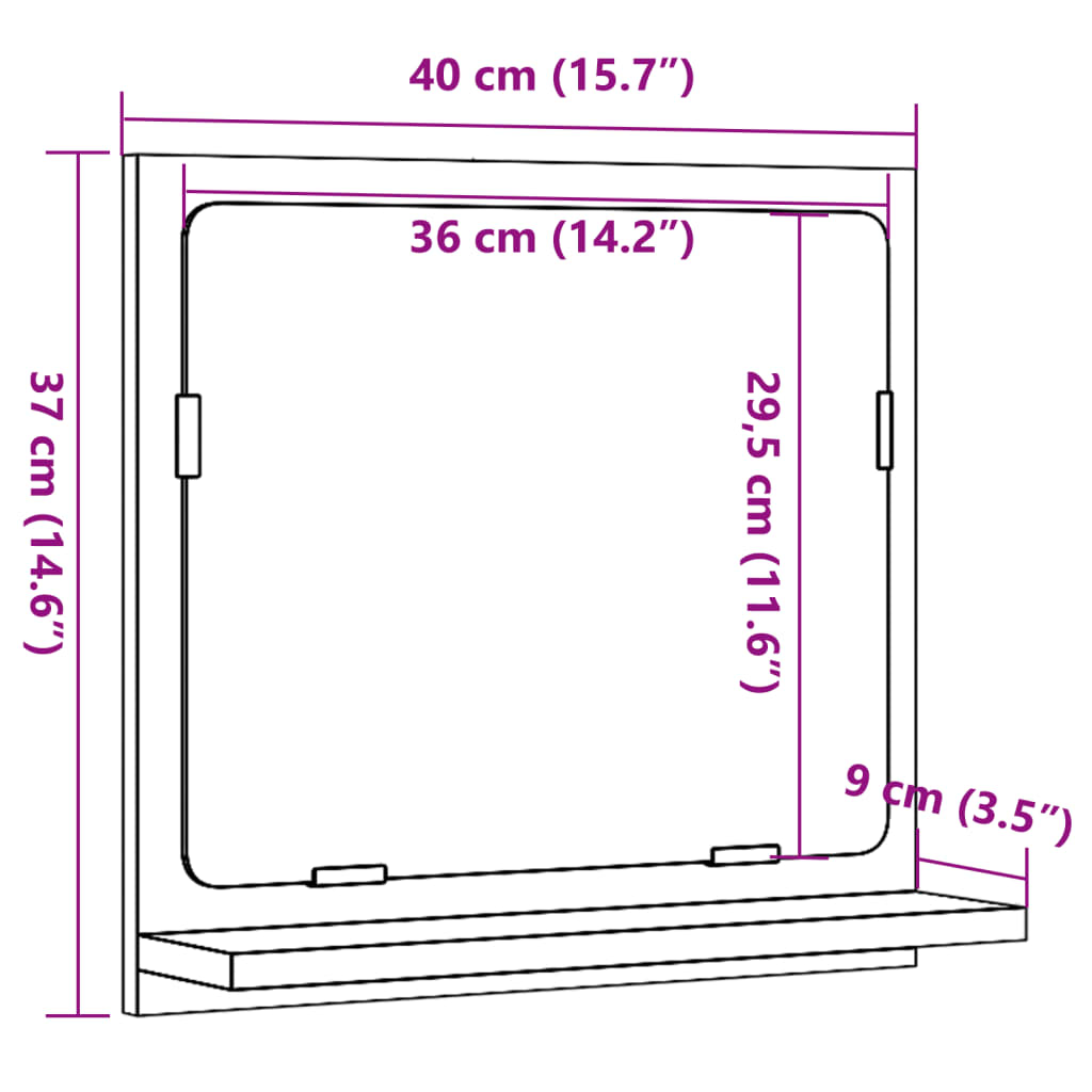 vannitoa peegelkapp Sonoma tamm 40x11x37 cm ehituspuit