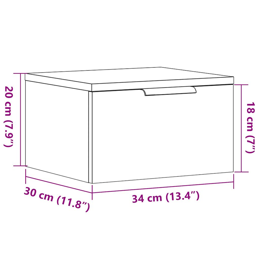 Прикроватная тумбочка настенная Старое дерево 34x30x20 см