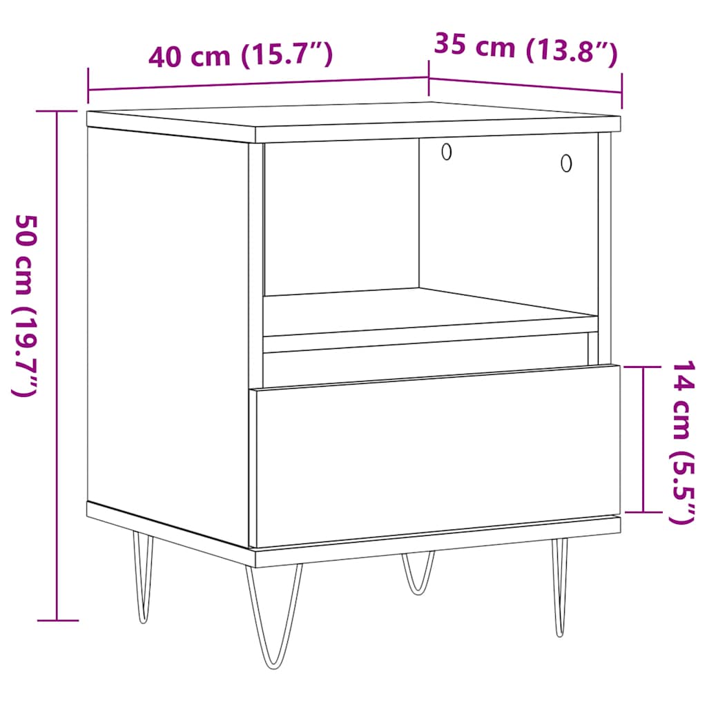 прикроватная тумбочка Artisan дуб 40x35x50 см конструкция дерево