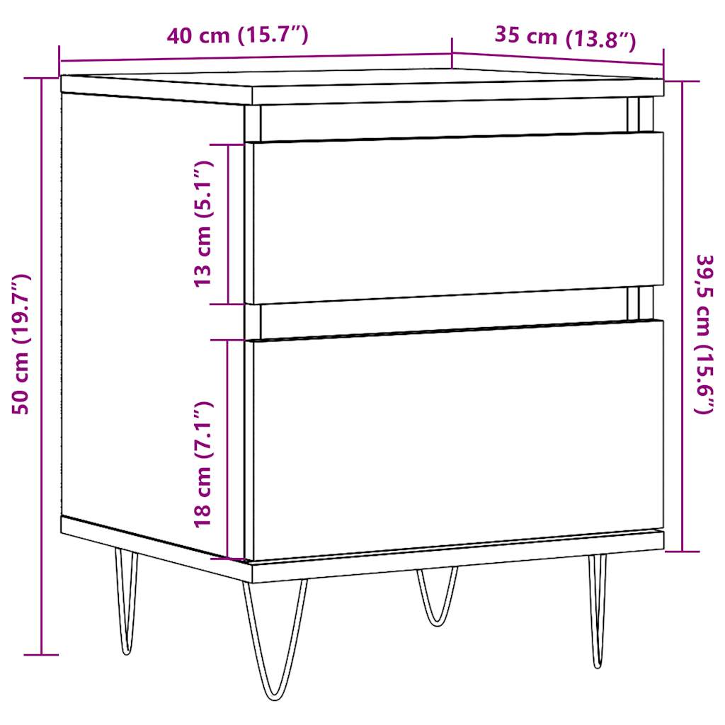 öökapp Vana puit 40x35x50 cm Engineered Wood