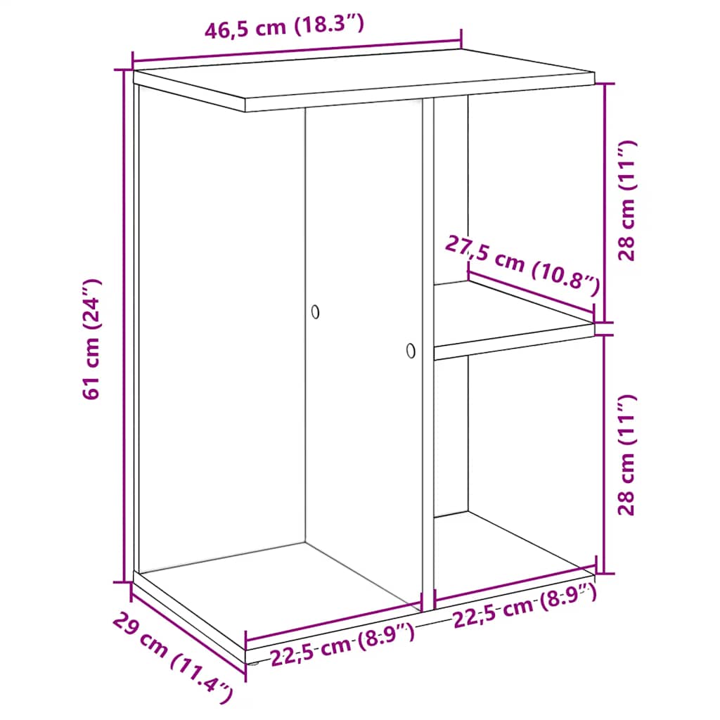 тумбочка прикроватная, белая 46,5x29x61 см, искусственное дерево