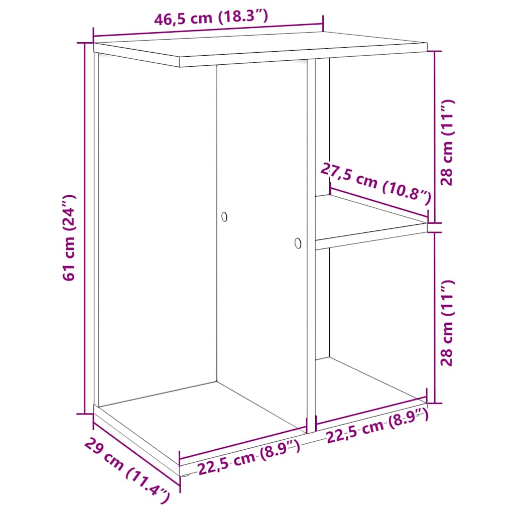 öökapid, 2 tk, betoonhall 46,5x29x61 cm tehispuit