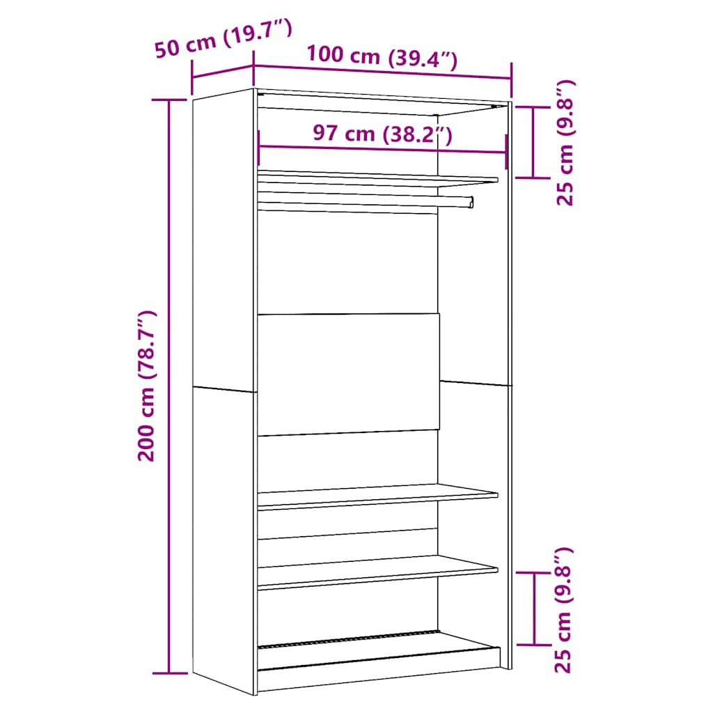 garderoob vana puit 100 x 50 x 200 cm tehispuit