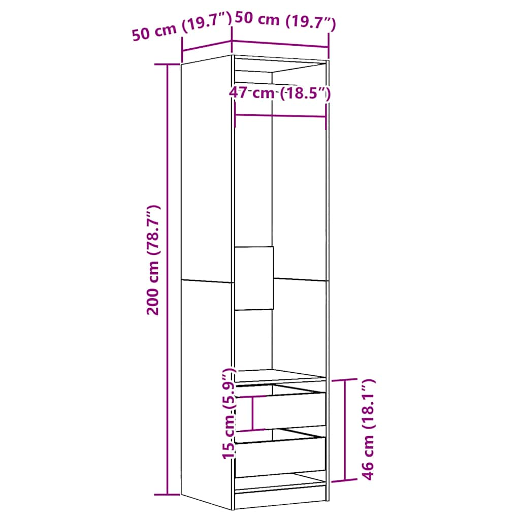 шкаф старое дерево 50 x 50 x 200 см искусственное дерево