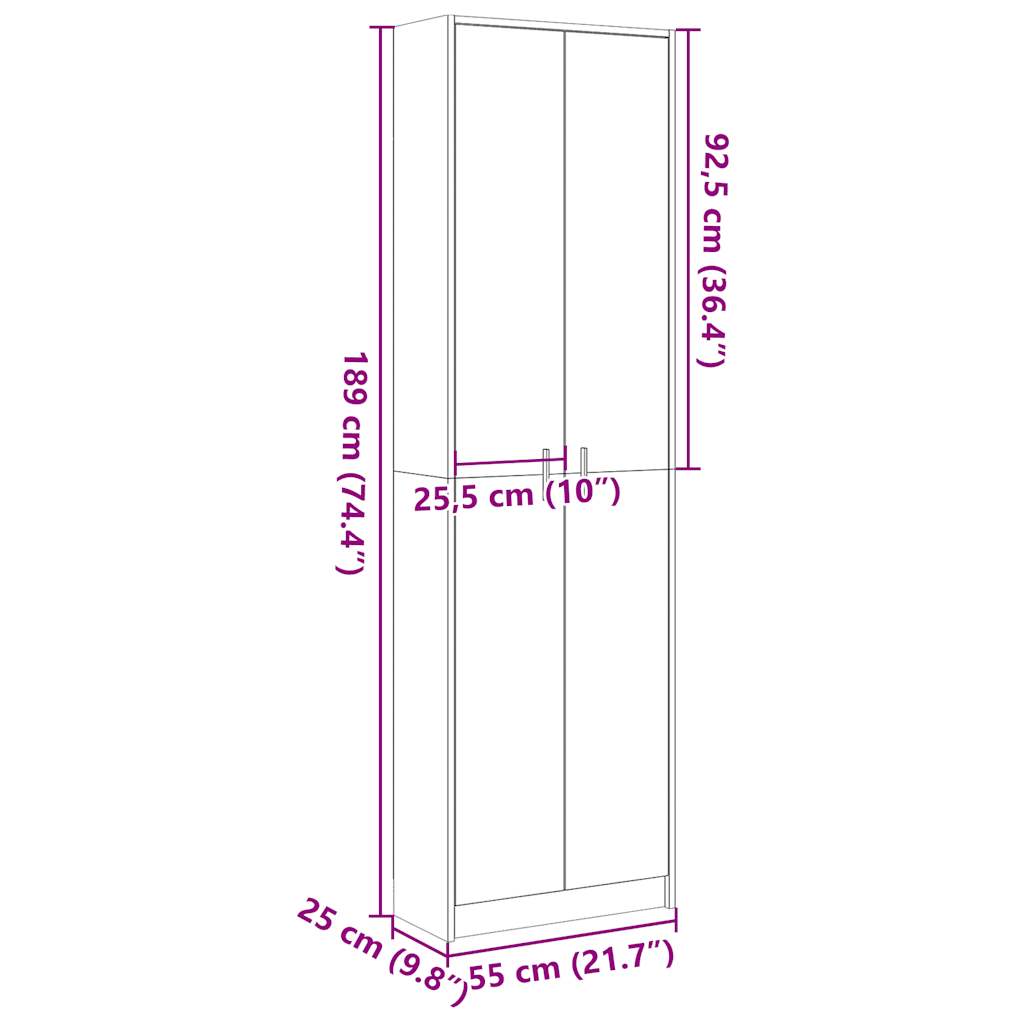 esiku garderoob Sonoma tamm 55 x 25 x 189 cm tehispuit