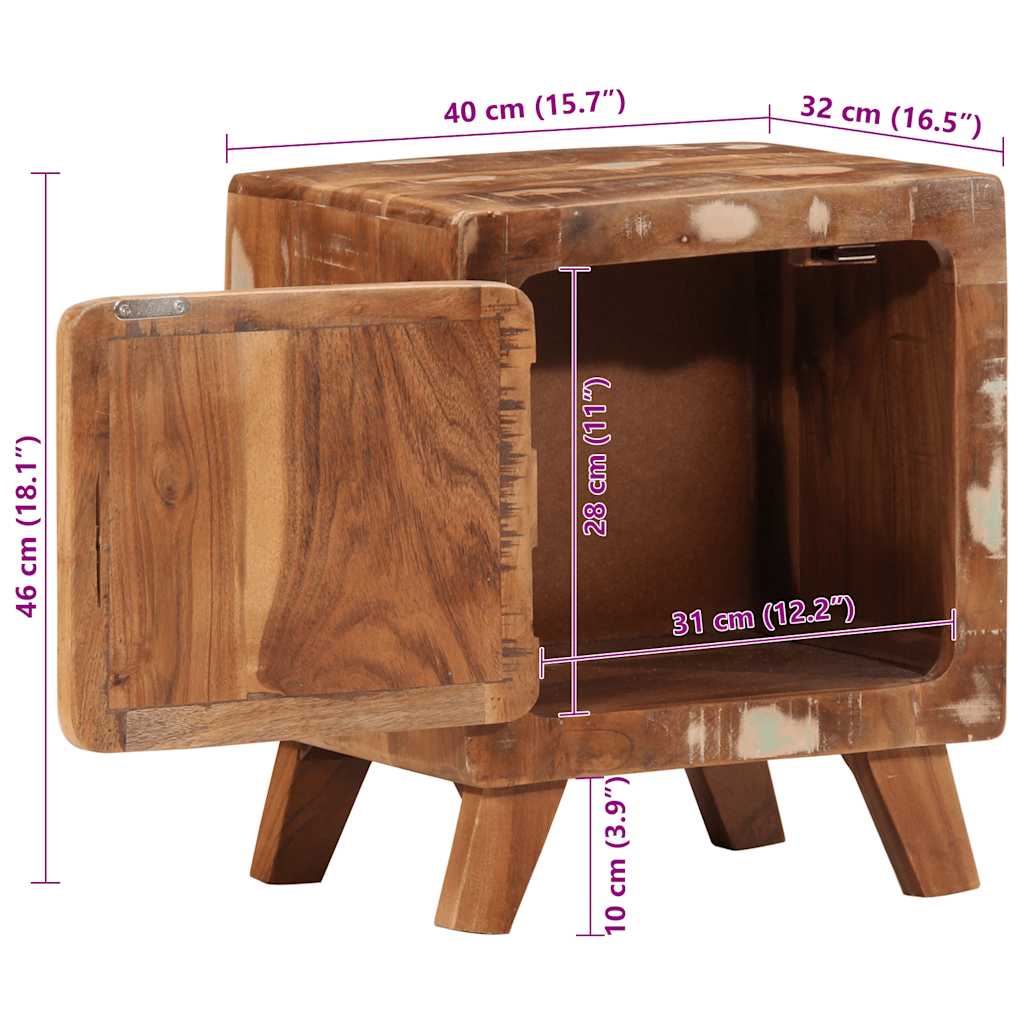 öökapp 2 tk 40x32x46 cm taaskasutatud täispuit