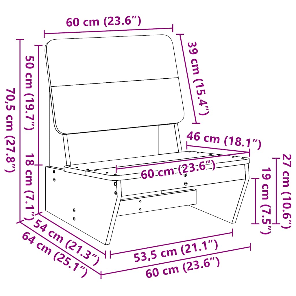 Садовый стул 60x64x70,5 см Массив сосны