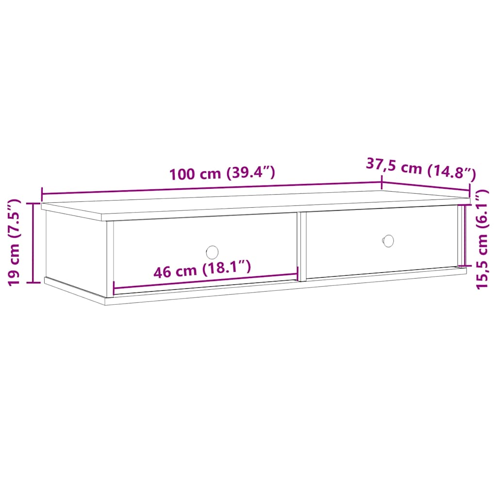 seinariiul sahtlitega, hall sonoma tamm, 100x37,5x19 cm