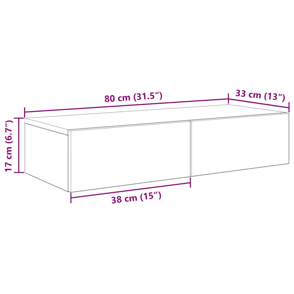 seinariiul sahtlitega, hall sonoma tamm, 80x33x17 cm, tehispuit