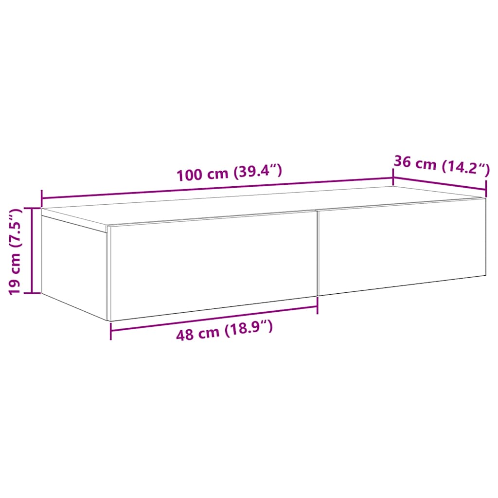 seinariiul sahtlitega, suitsutatud tamm, 100x36x19cm, tehispuit