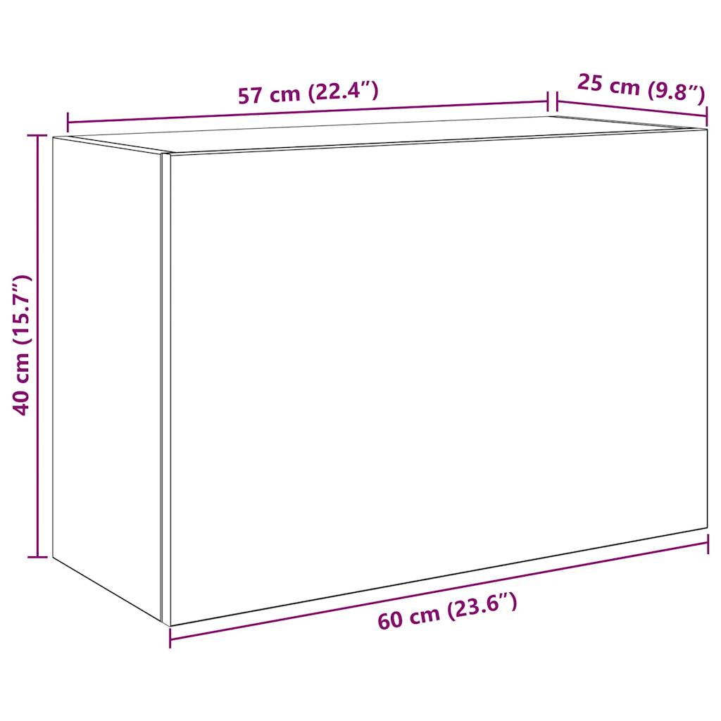 настенный шкаф для ванной комнаты, черный, 60 x 25 x 40 см, искусственное дерево