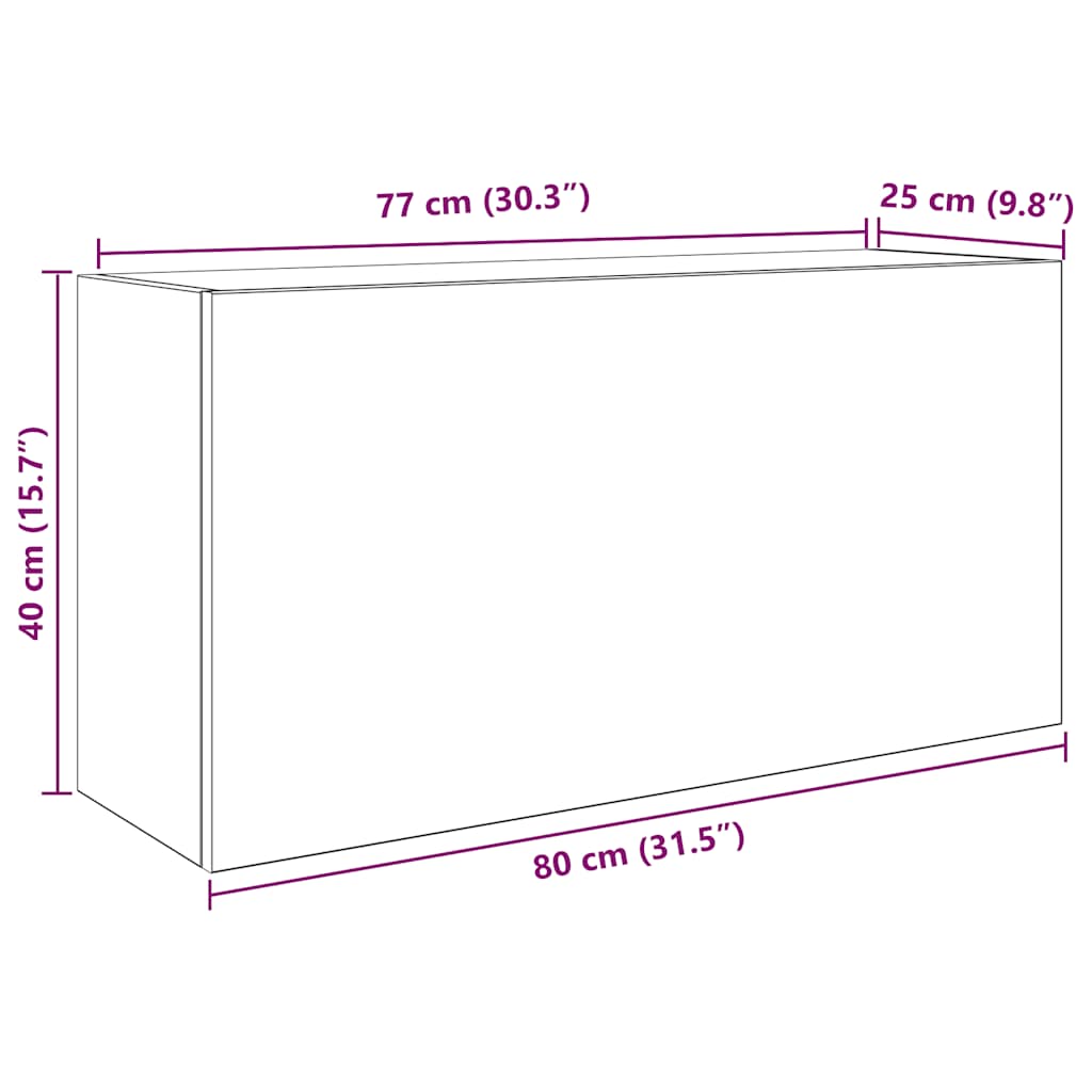 настенный шкаф для ванной комнаты, коричневый дуб, 80 x 25 x 40 см, искусственное дерево