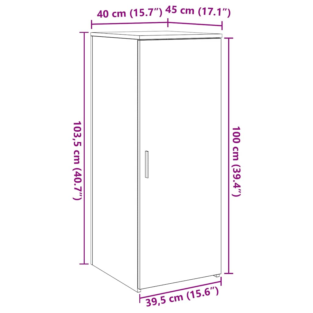 Hoiukapp Valge 40x45x103,5 cm Engineered Wood