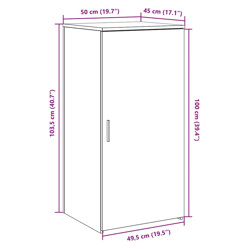 hoiukapp, Sonoma tamm, 50x45x103,5 cm, tehispuit