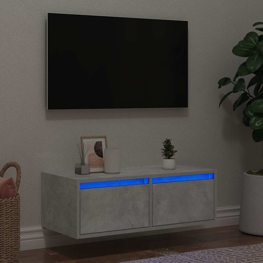 telerialus LED-tuledega, betoonhall, 75x35,5x25 cm