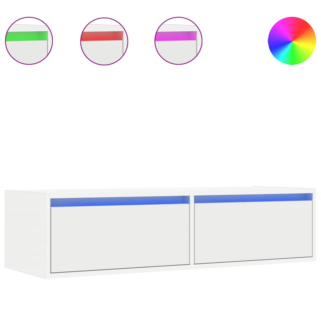 telerialus LED-tuledega, valge, 100X35,5x25 cm