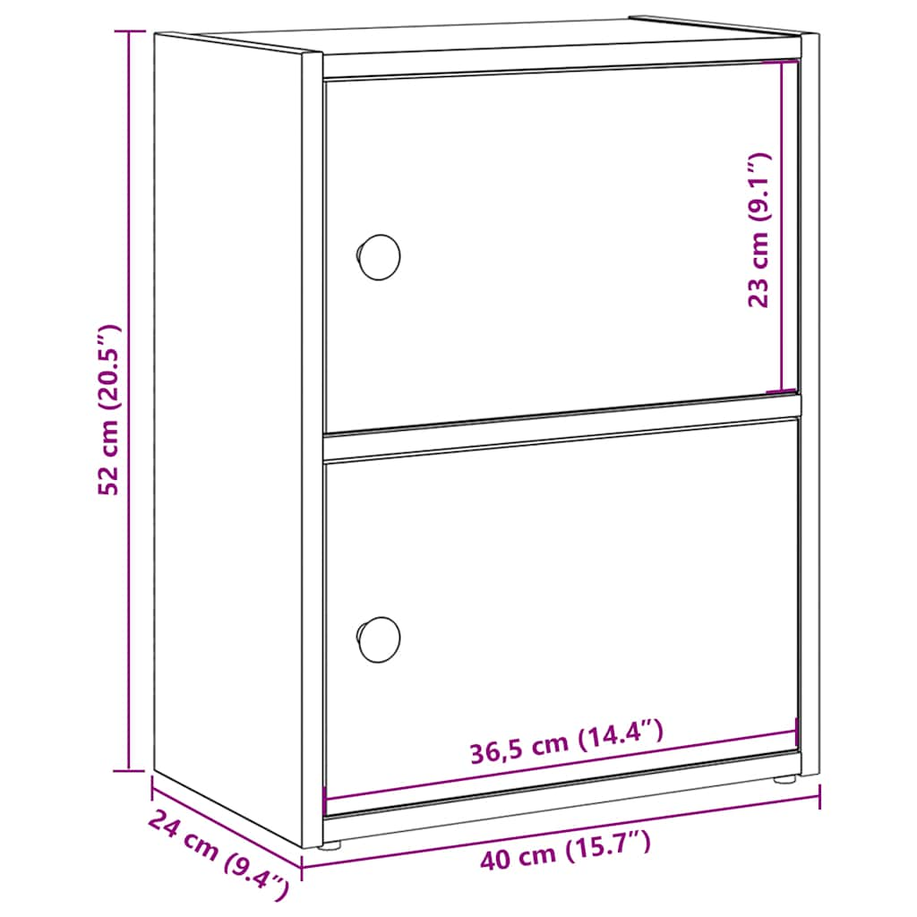 raamatualus, hall Sonoma tamm, 40x24x52 cm, tehispuit