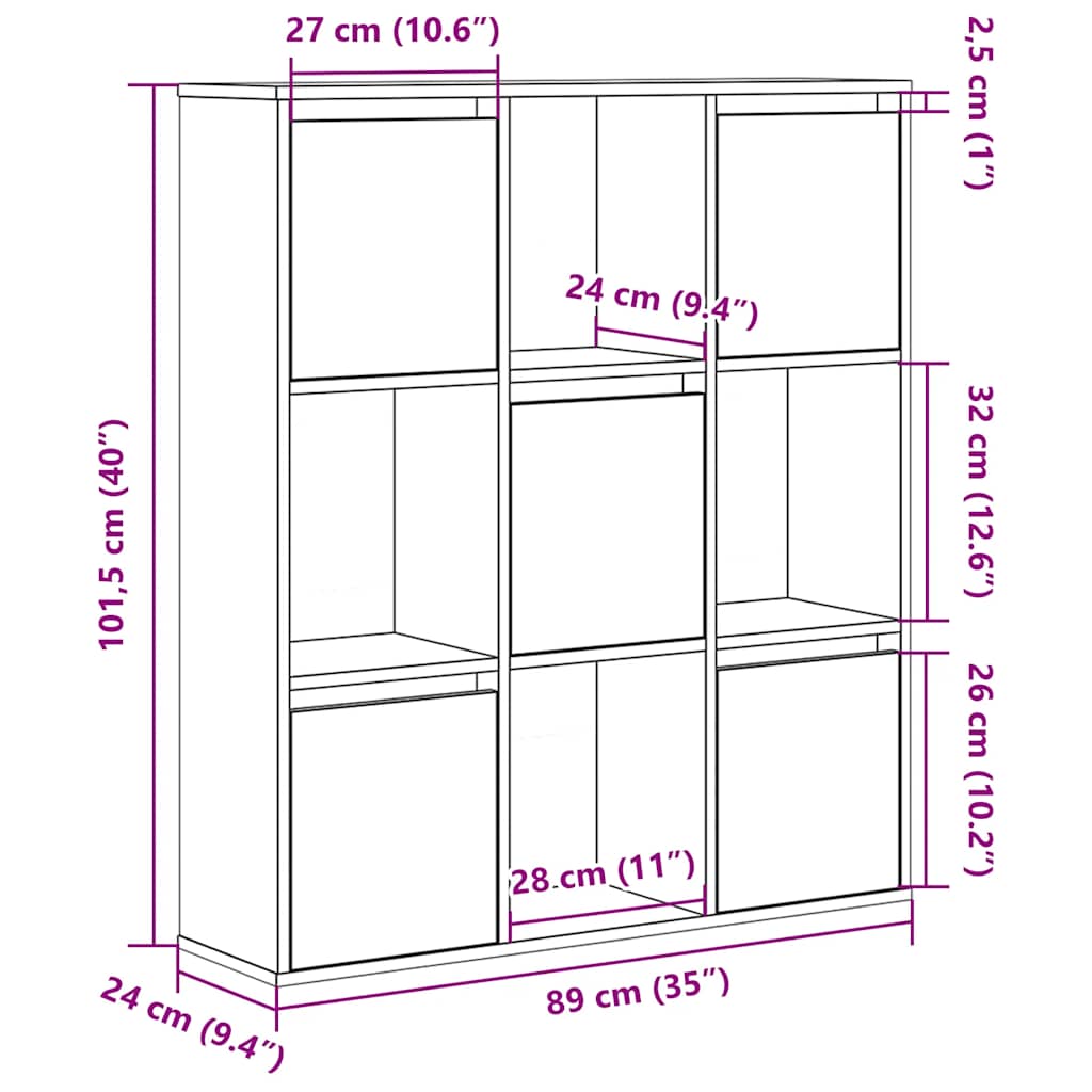 raamatualus, betoonhall, 89x24x101,5 cm, tehispuit