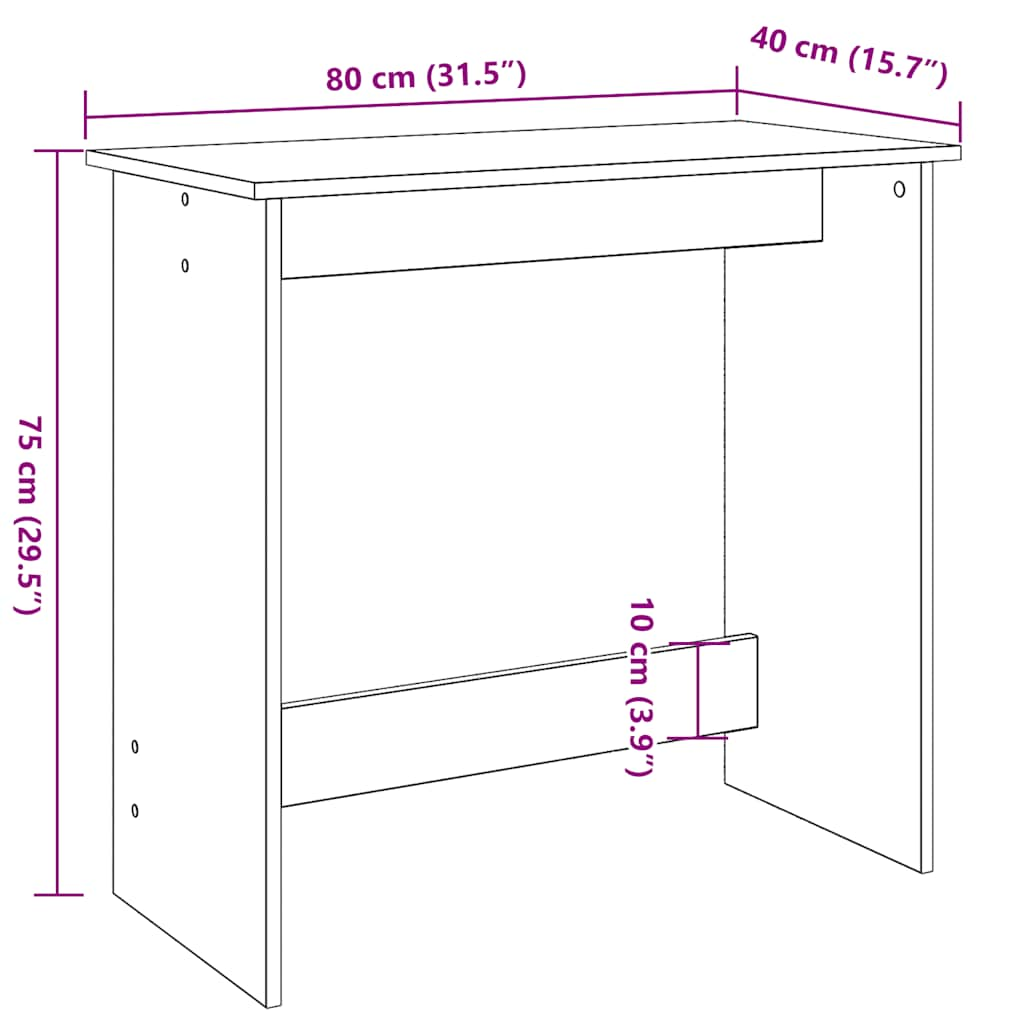 kirjutuslaud, hall Sonoma tamm, 80 x 40 x 75 cm, tehispuit