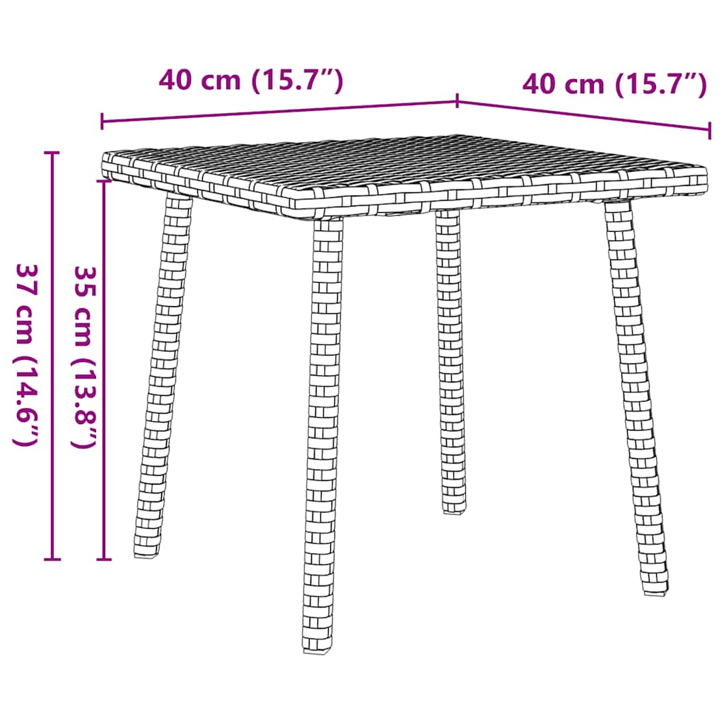 Журнальный столик Garden прямоугольный серый 40x40x37 см