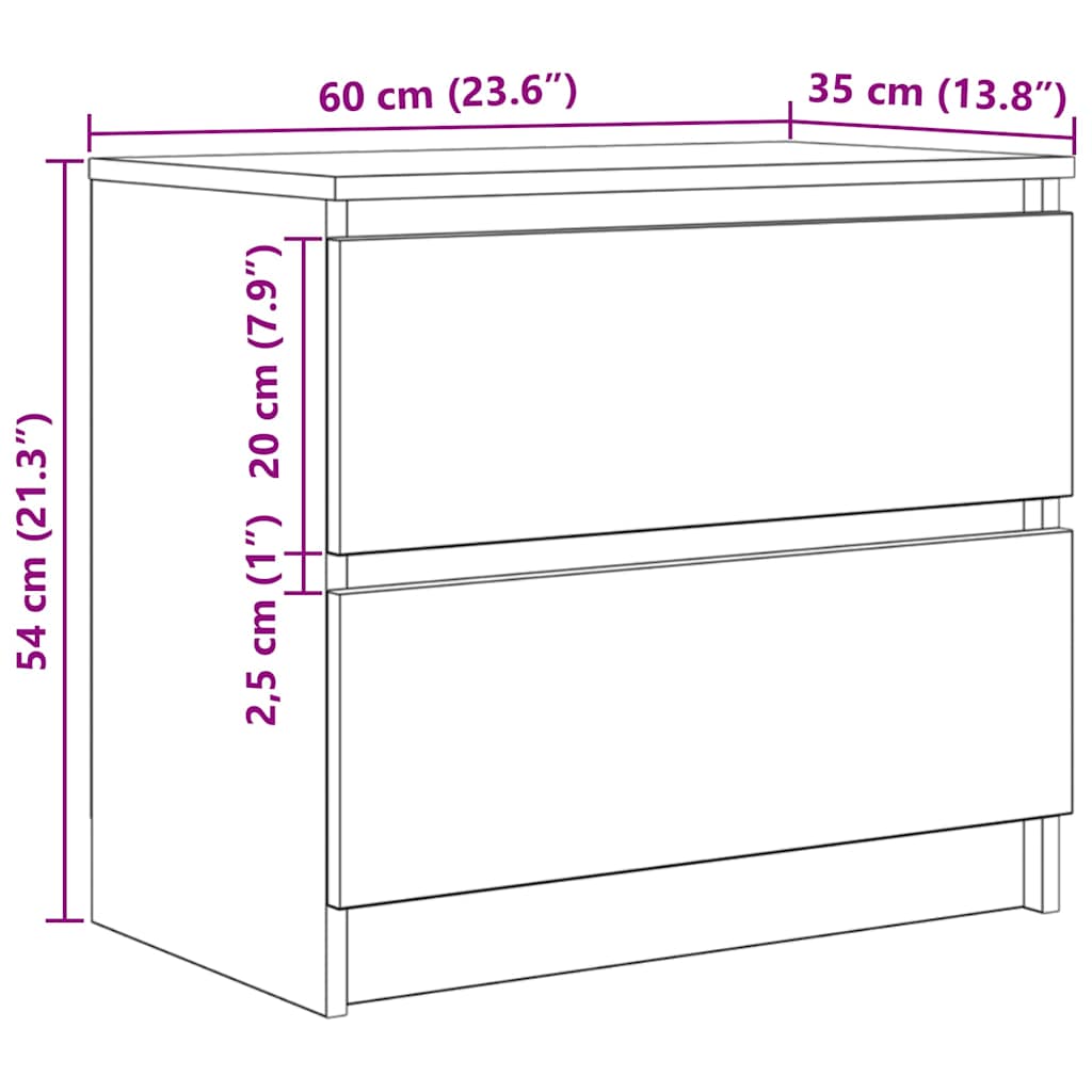 telerikapp Valge 60x35x54 cm Engineered Wood