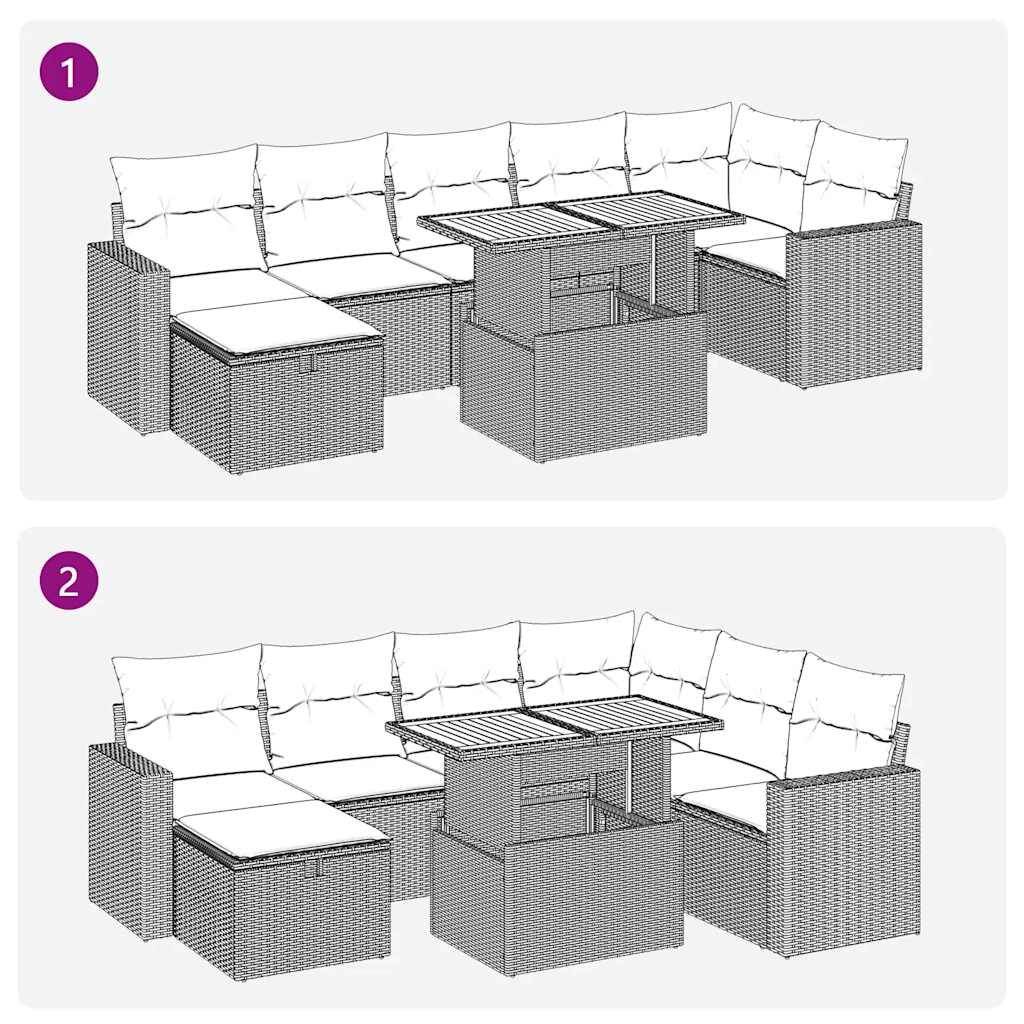 5-osaline aiadiivani komplekt patjadega, must, polürotang