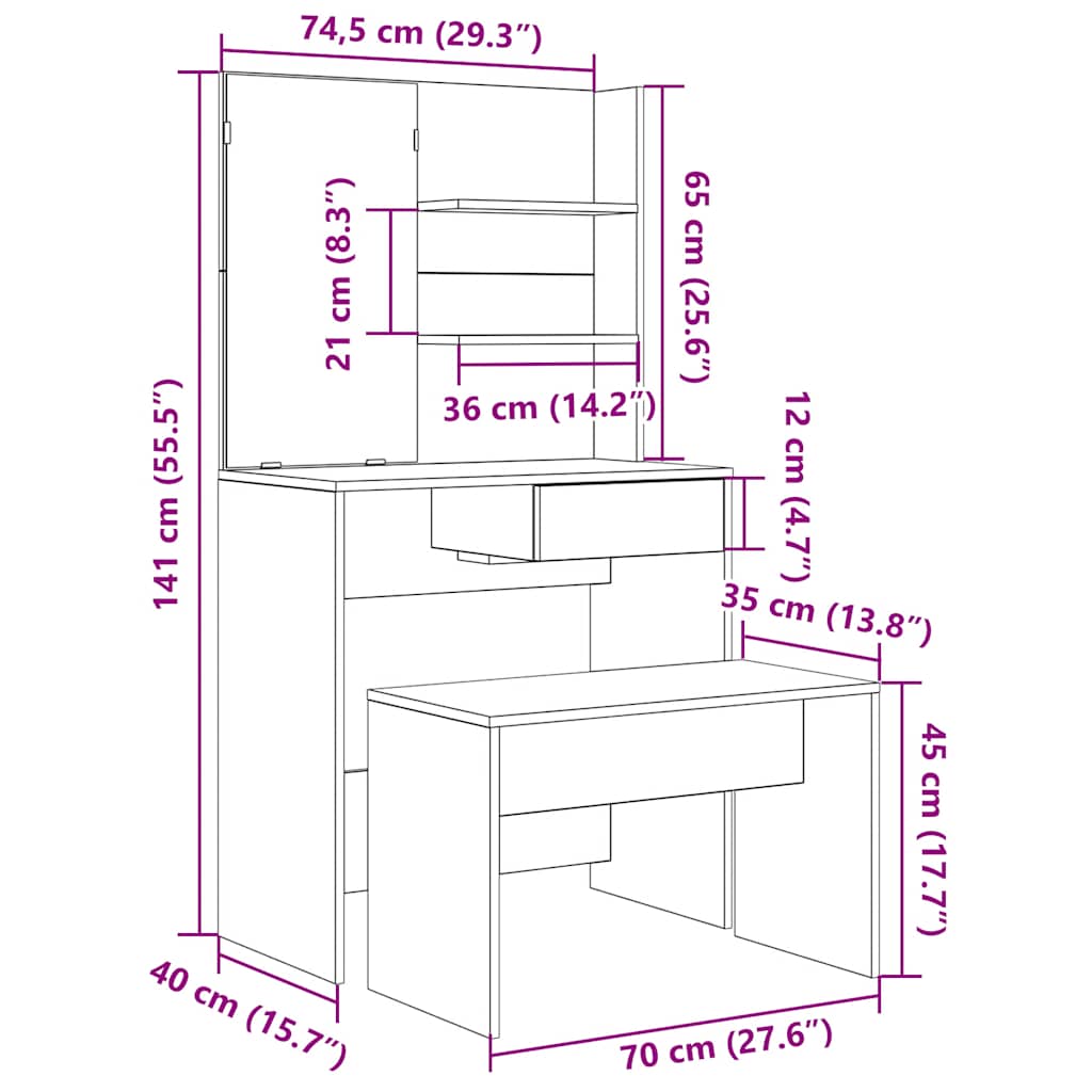 tualettlaua komplekt Old Wood Engineered Wood