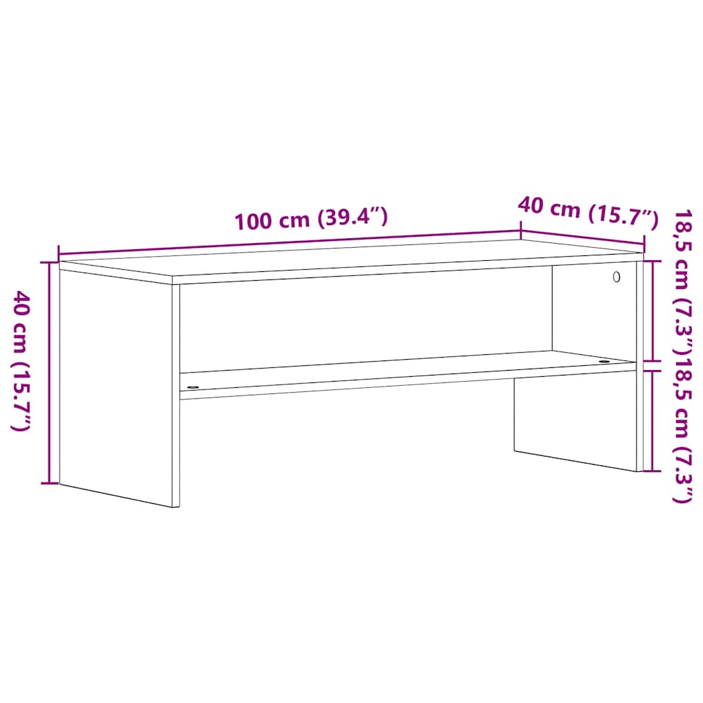 telerikapp Must tamm 100x40x40 cm Engineered Wood